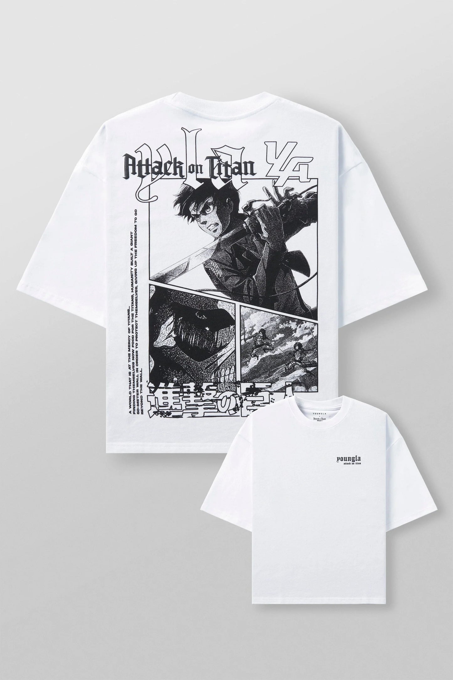4186 - AOT© x YLA Cropped Tees "First Battle White"