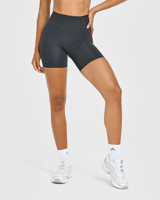 Timeless High Waisted Shorts with White Logo