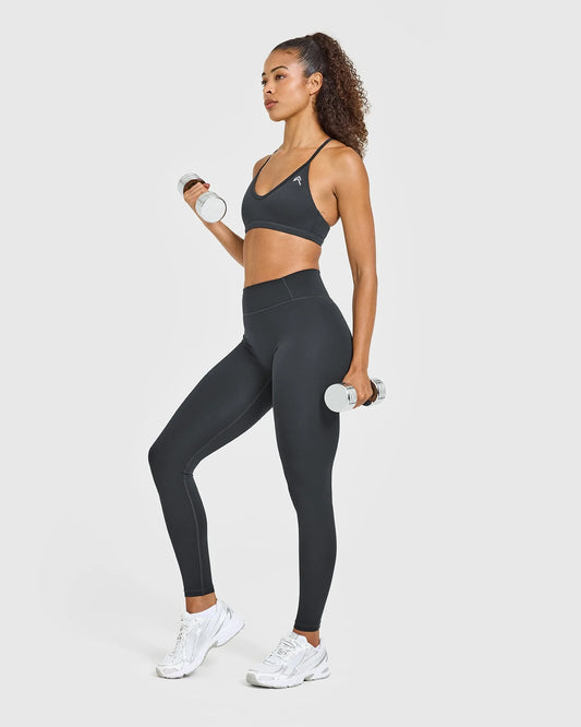 Timeless High Waisted Leggings with White Logo