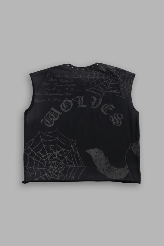 Big & Bad Distressed Grunge Mid Length Raw Hem Muscle Tee
