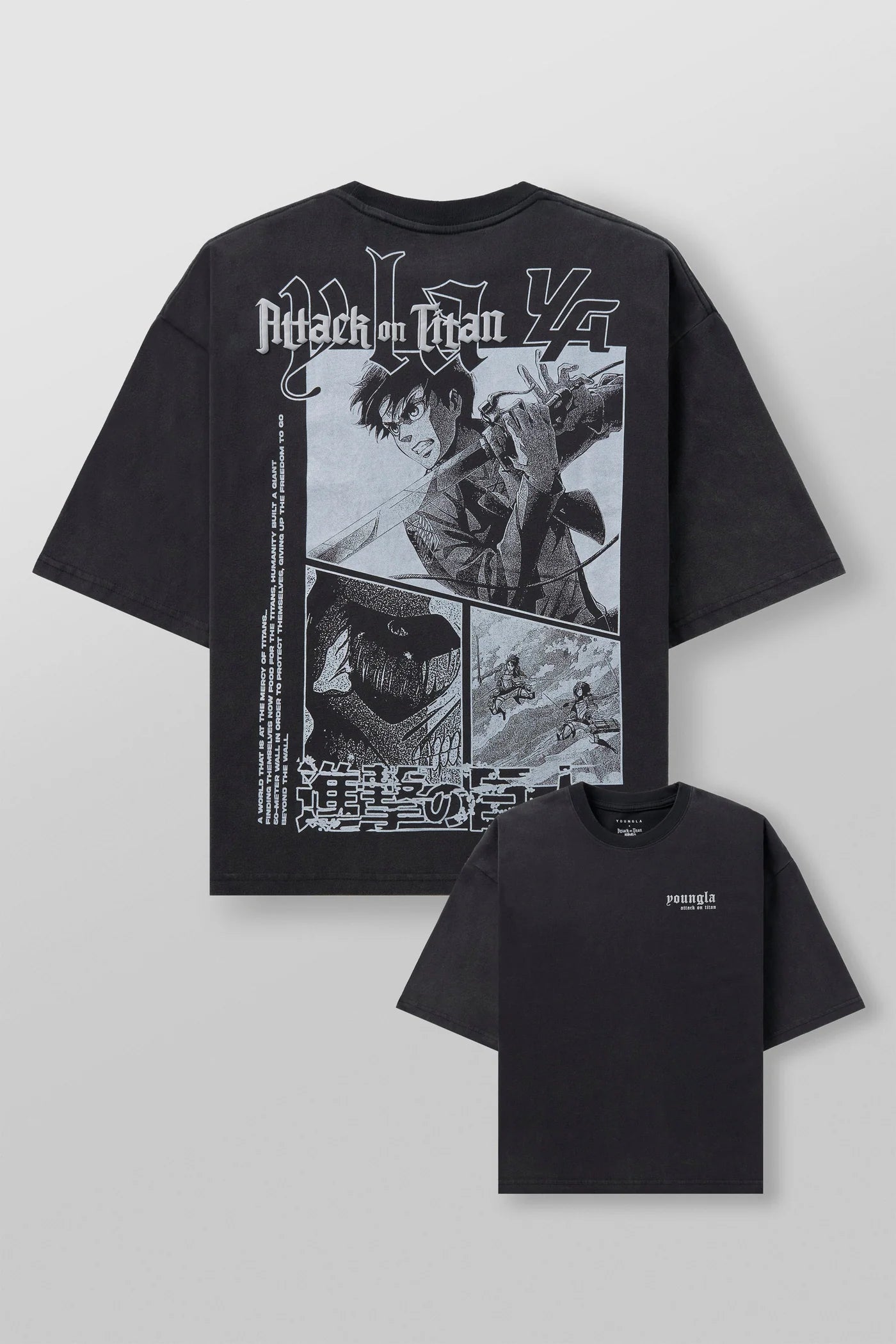 4186 - AOT© x YLA Cropped Tees "First Battle Black"