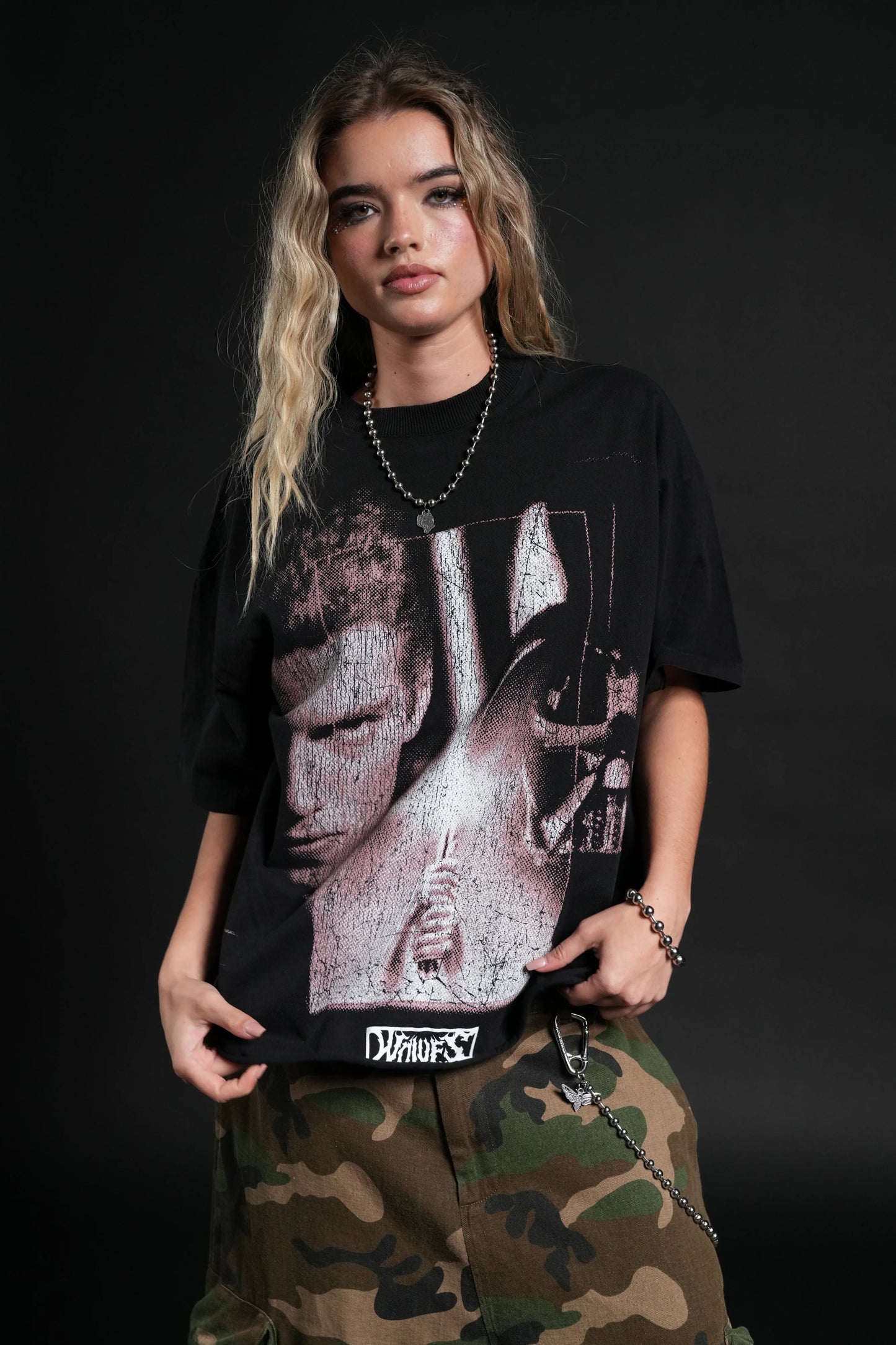 Awakened Power Grunge Mid Length Raw Hem Tee