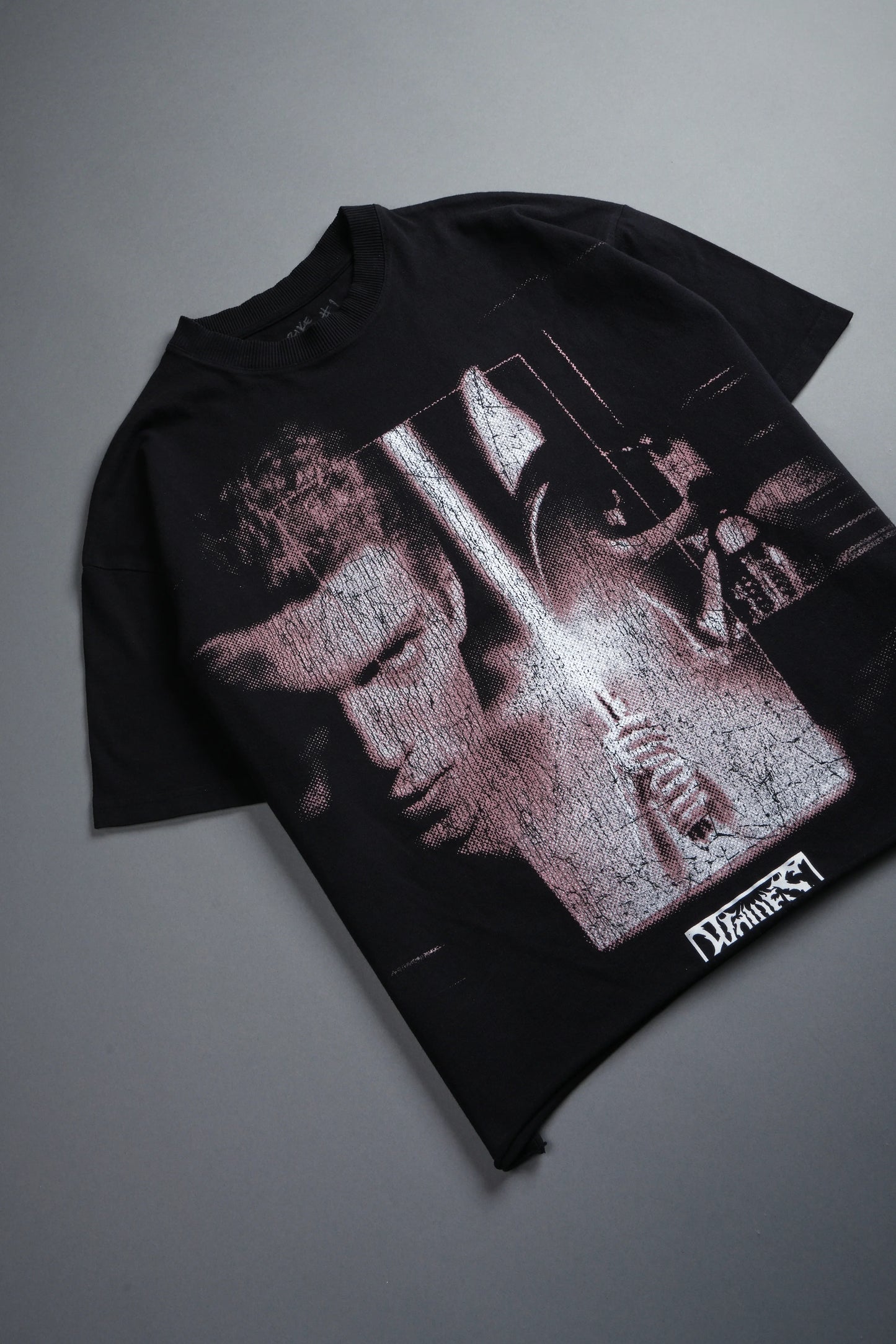 Awakened Power Grunge Mid Length Raw Hem Tee