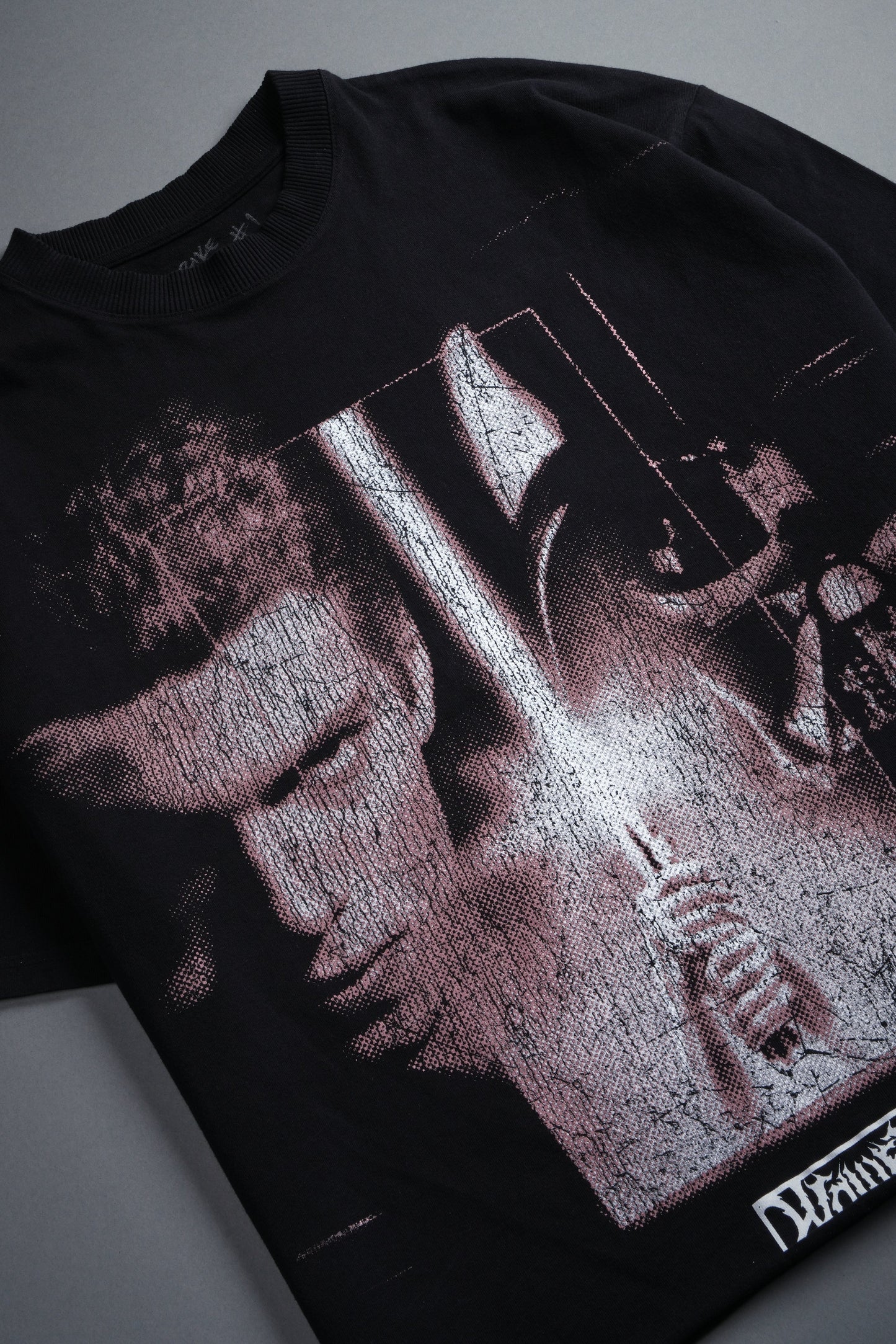Awakened Power Grunge Mid Length Raw Hem Tee