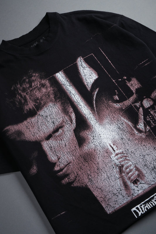 Awakened Power Grunge Mid Length Raw Hem Tee