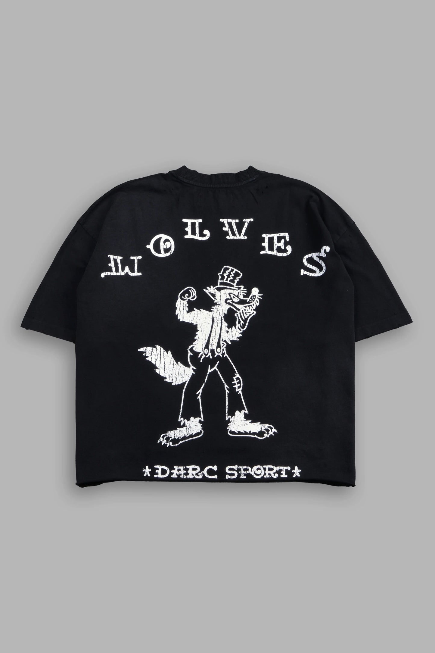 Big Bad Wolf Pyramd Distressed Grunge Box Cut Tee