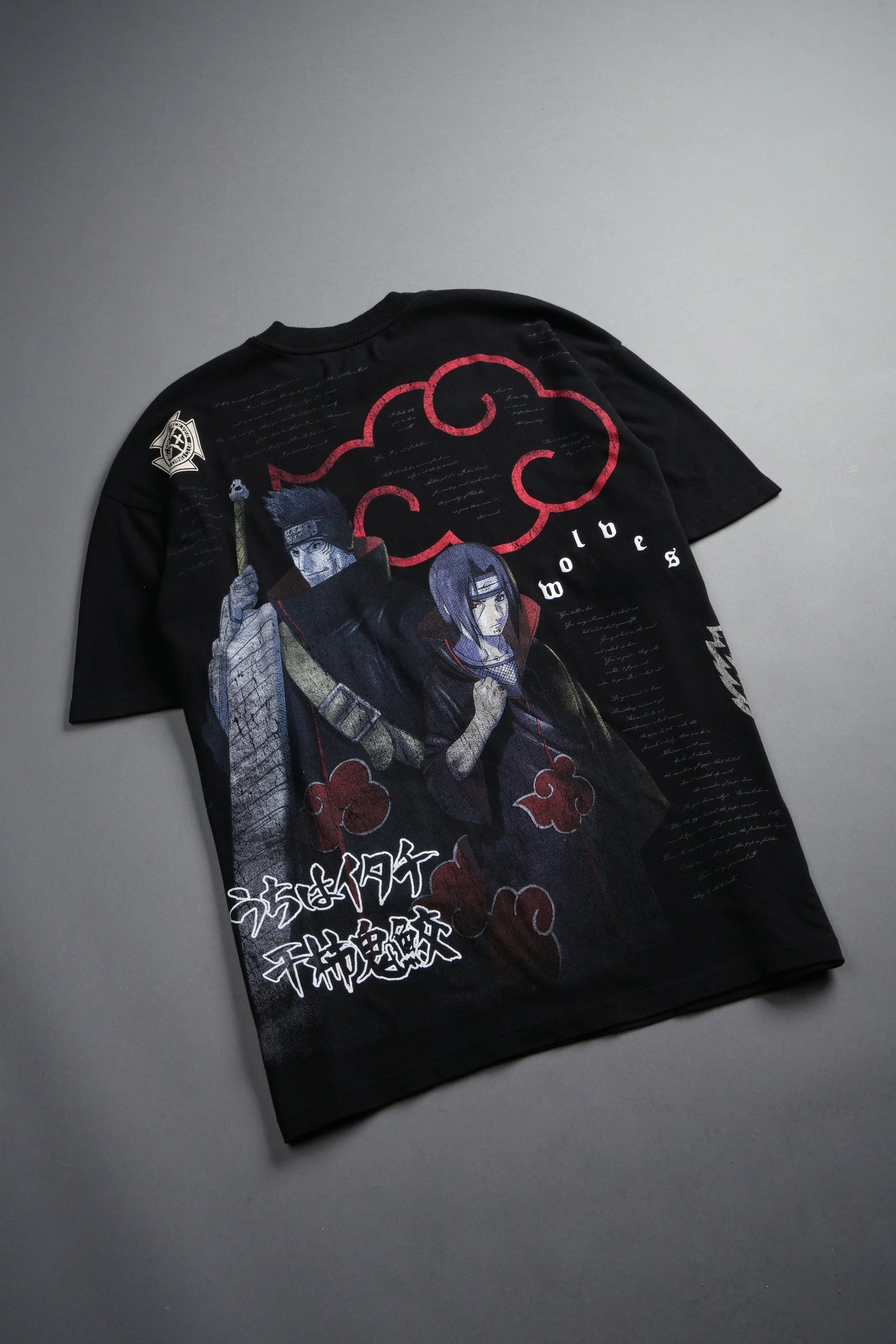 "Darc Ninja" Premium Oversized Tee in Black/Naruto