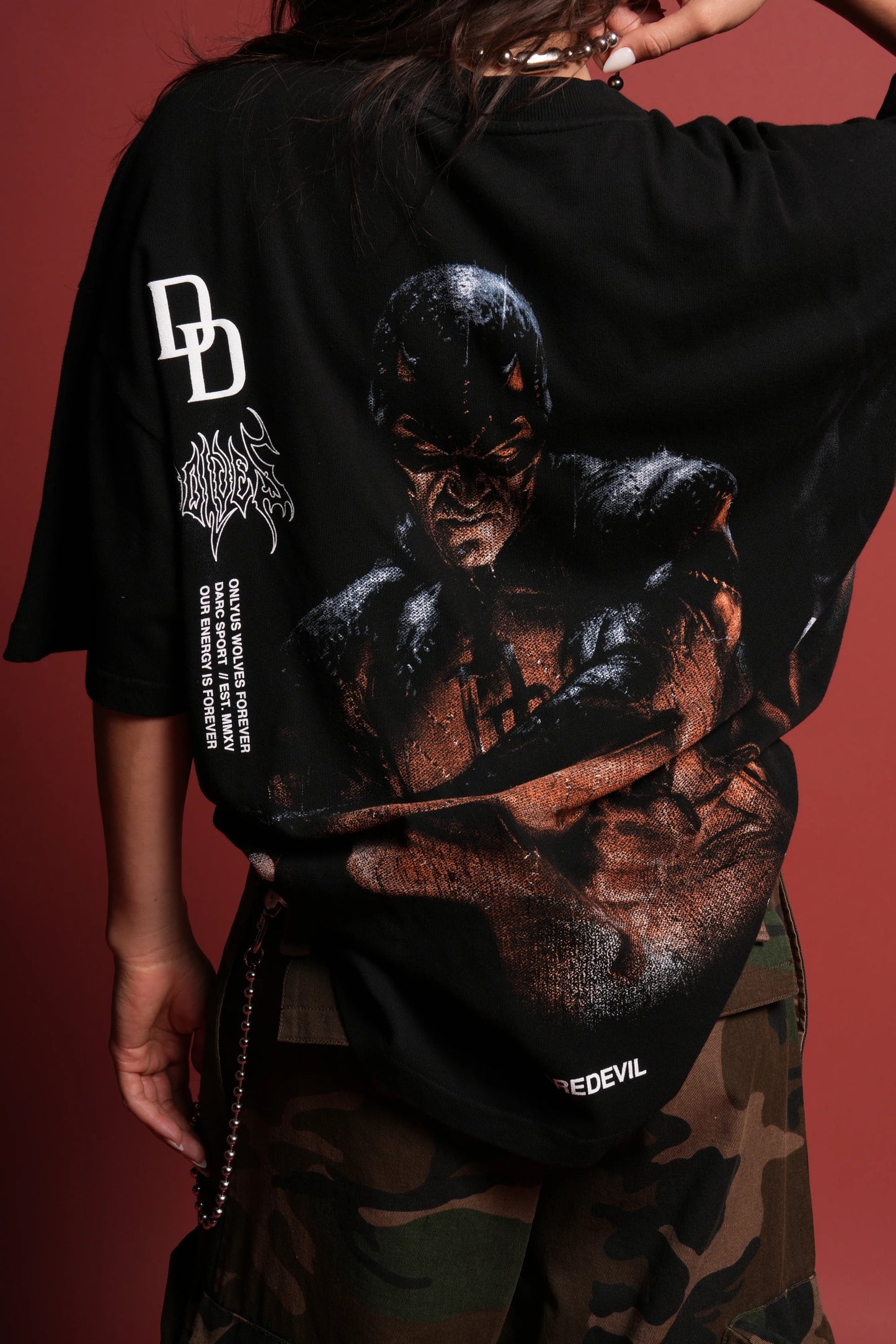 Devil In The Flames Premium Oversized Tee