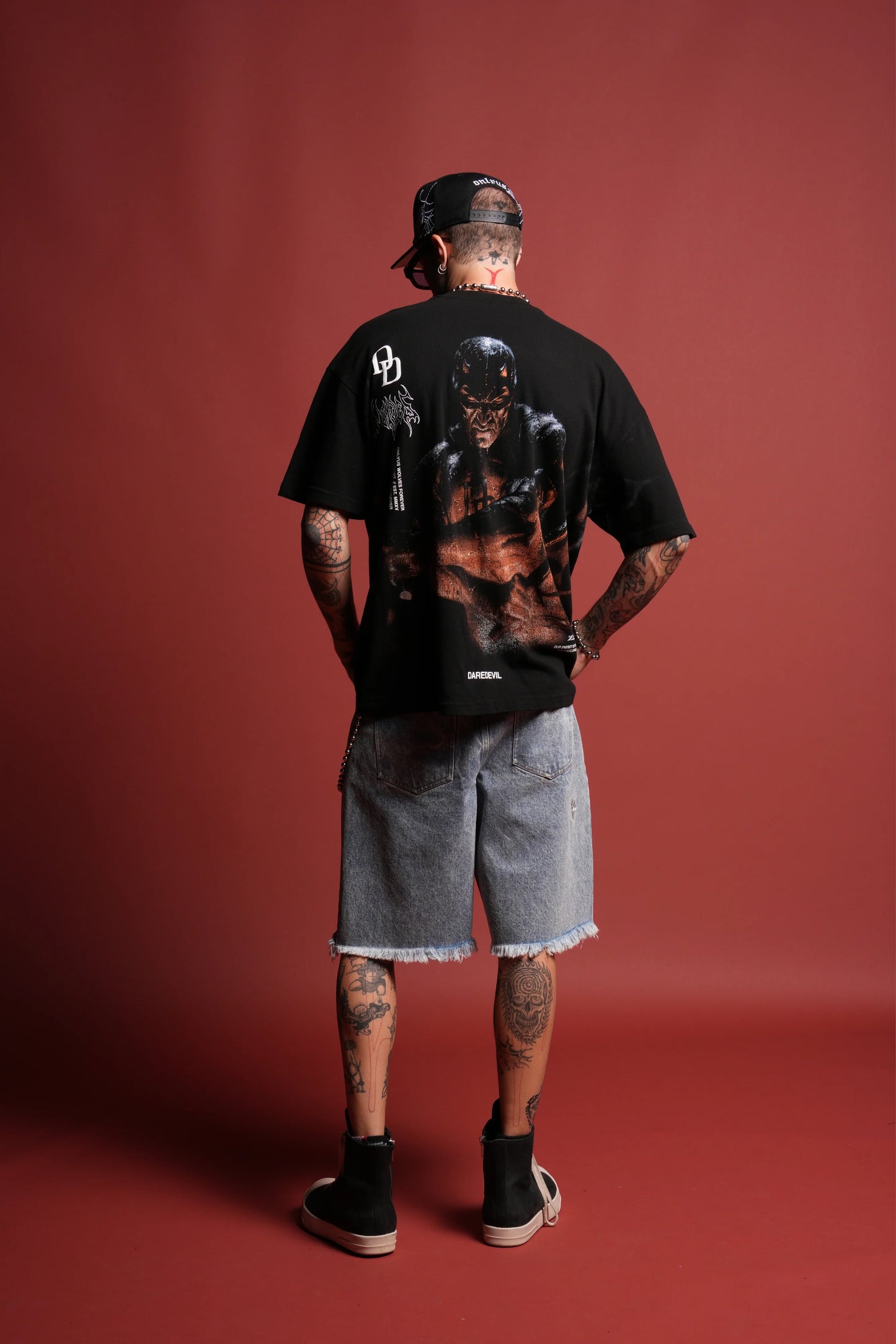 Devil In The Flames Premium Oversized Tee
