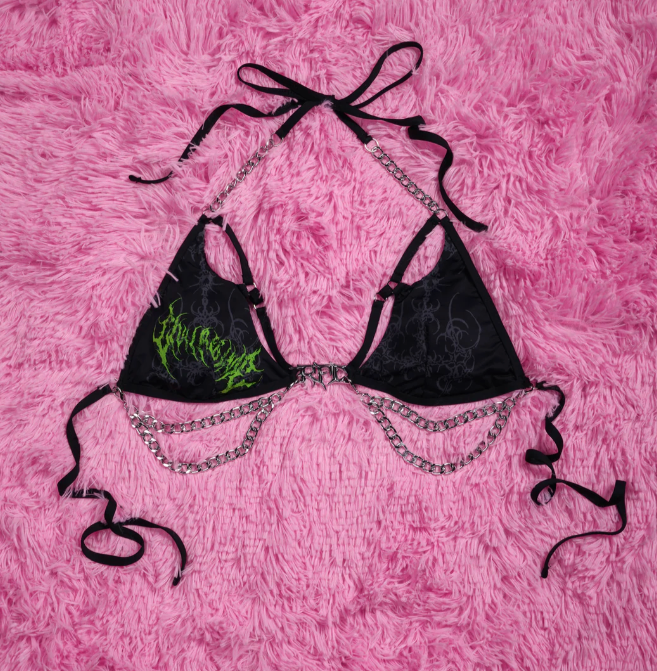 Blackout Baby Chainkini Top in Black