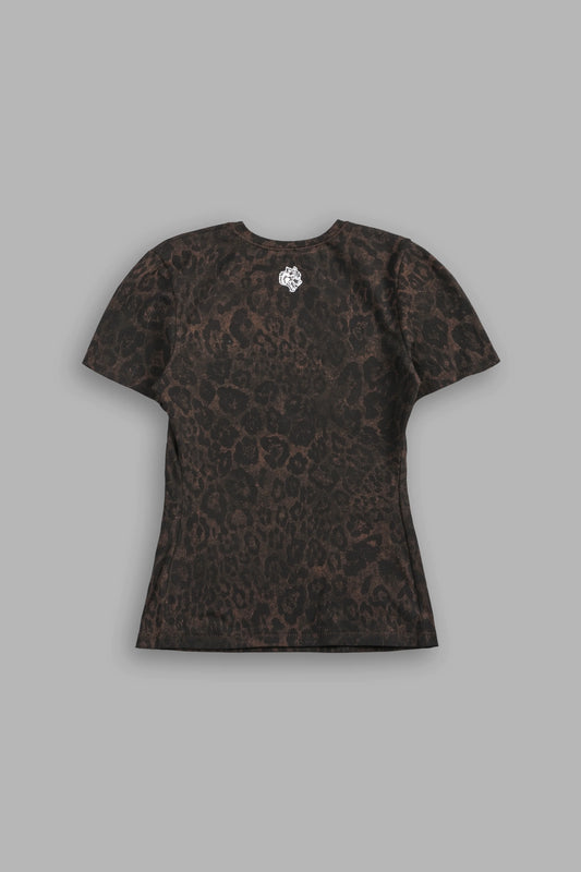 Minnie Mouse Hesh Eden Ss Tee in Darc Brown Leopard