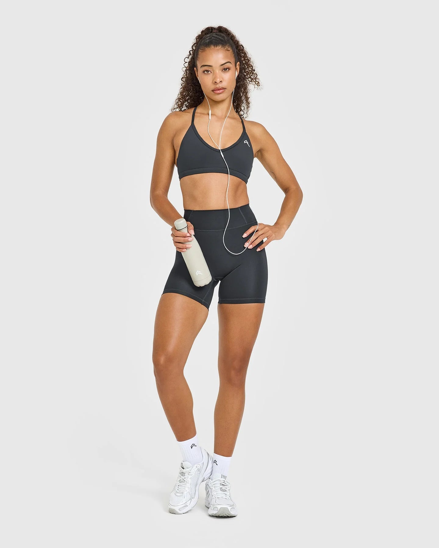 Timeless High Waisted Shorts with White Logo