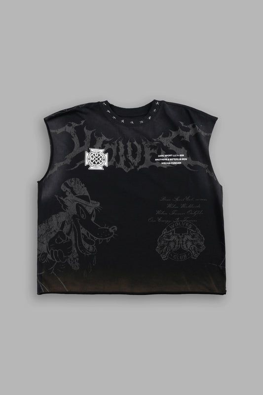 Big & Bad Distressed Grunge Mid Length Raw Hem Muscle Tee