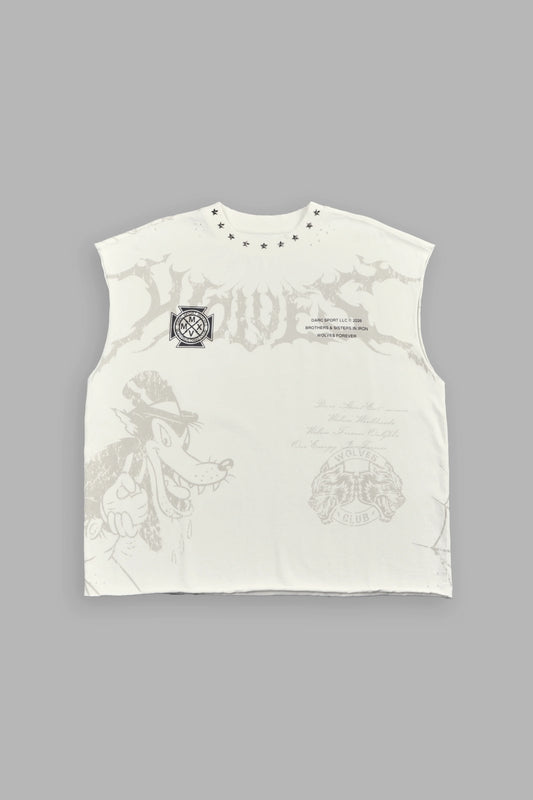 Big & Bad Distressed Grunge Mid Length Raw Hem Muscle Tee