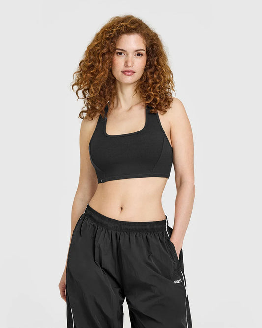 Rib Square Neck Bra