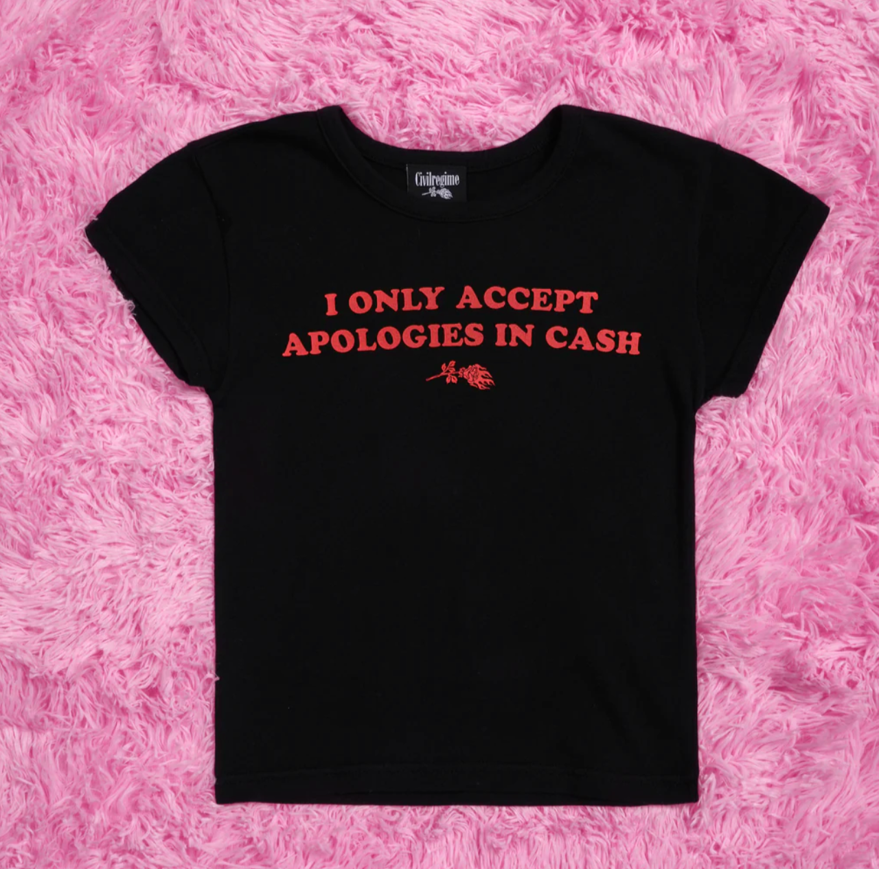 F*ck You Pay Me Baby Tee in Black Regular price