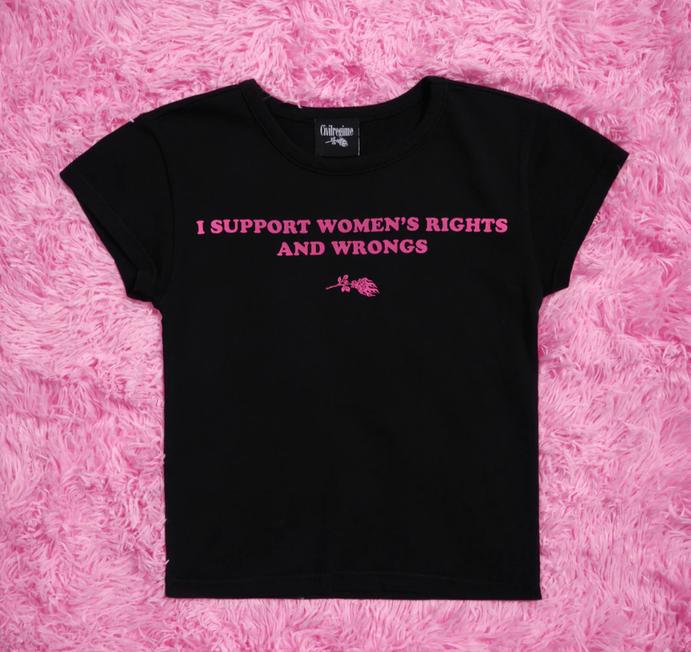 Justified Either Way Baby Tee in Black Regular price