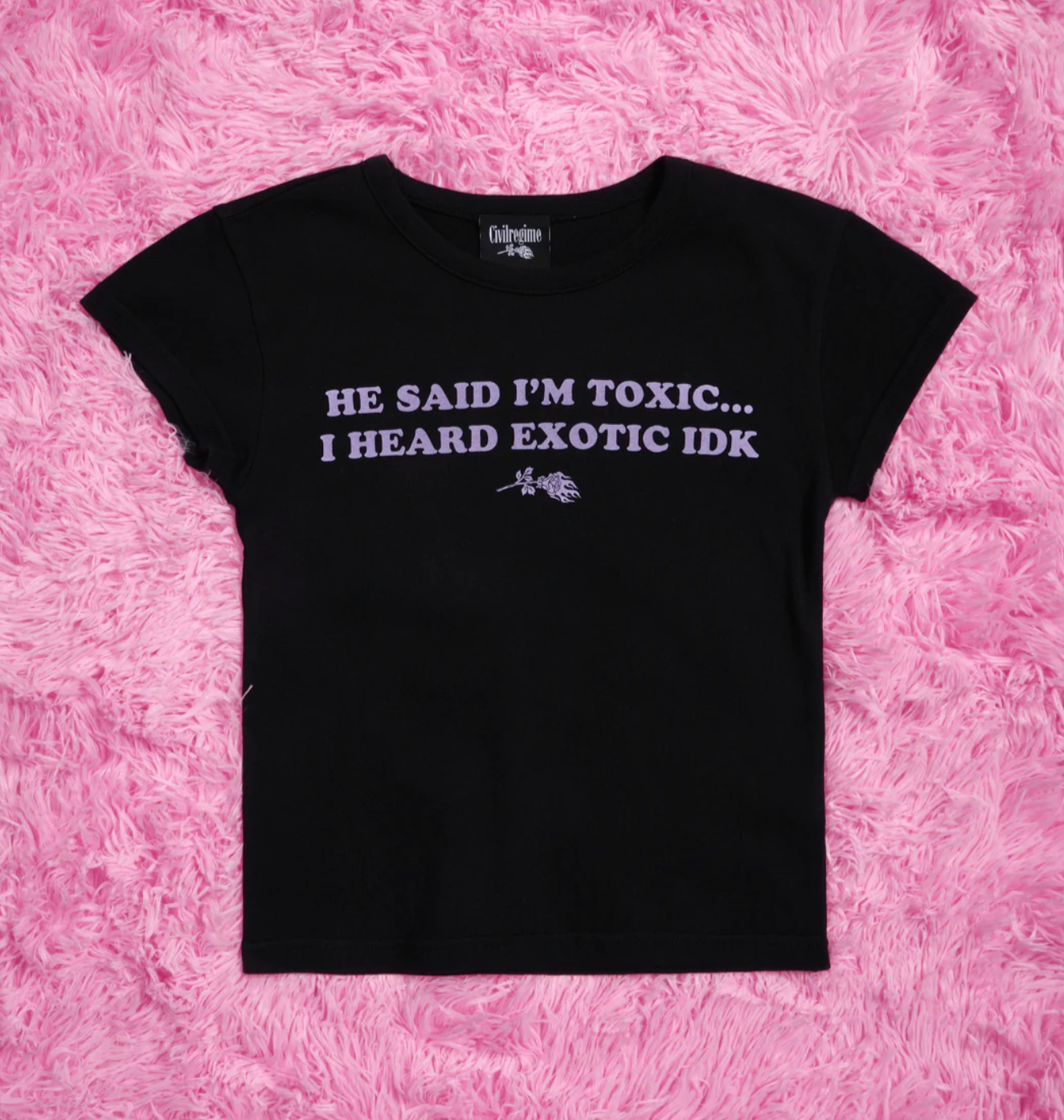 Come Over Baby Tee in Black