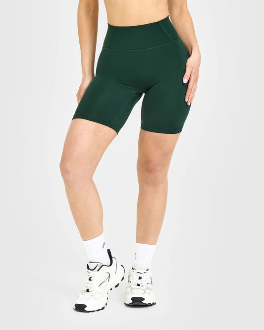 Timeless High Waisted Shorts with White Logo