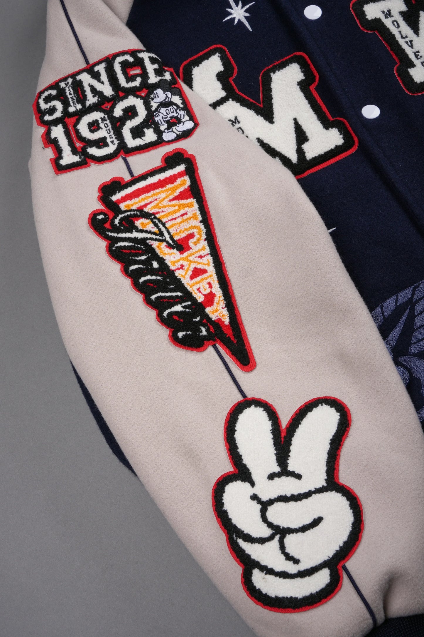 Mickey Mouse Wolves Club Roxy Box Cut Rudy Letterman Jacket